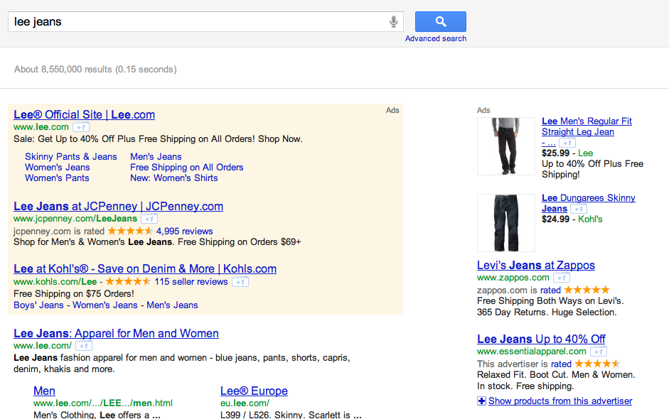 Lee Jeans SERP Lee Jeans SERP